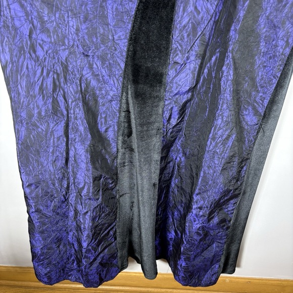VTG Cykxtees Large Black Purple Velvet Sleeveless Medieval Goth Gown Maxi Dress - Picture 9 of 12